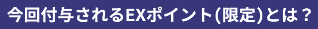 今回付与されるEXポイントとは？